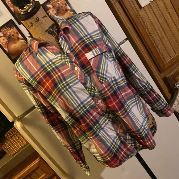 AERIE plaid flannel button down shirt size women’s extra small - Picture 2 of 10